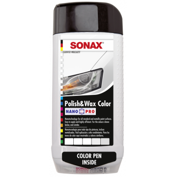 Цветной полироль с воском + карандаш(белый) Sonax Nano Pro 0.5л. 296000